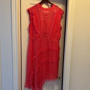 Elegant Pink/red Sleeveless Dress
